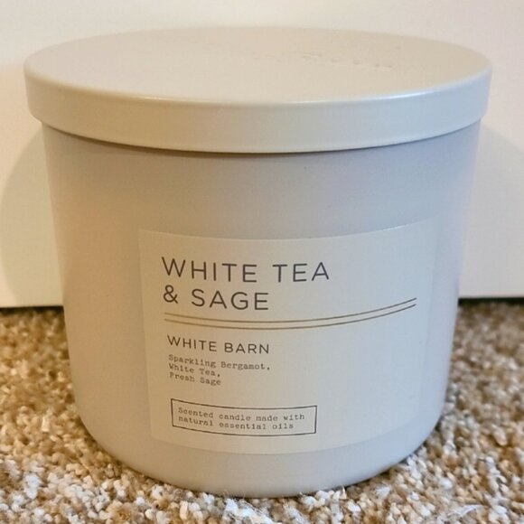 WHITE TEA & SAGE 3 Wick Candle Bath & Body Works - Picture 1 of 5
